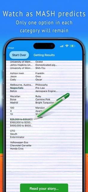 MASH Game Screenshot